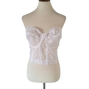JC‎ Penney 80's White Lace Underwire and Boned Bustier Union Label
